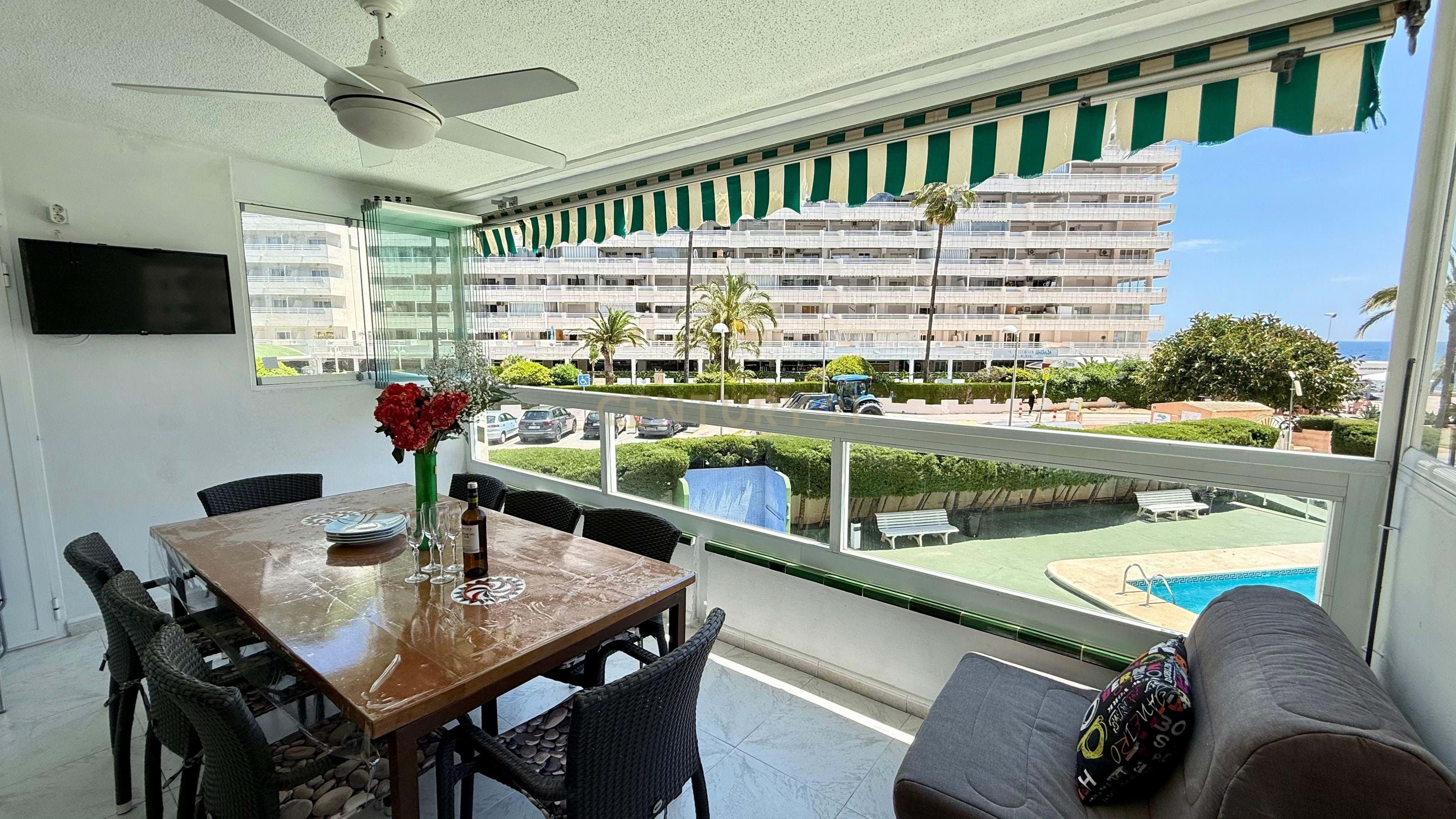 Terrace of Flat to rent in Calpe / Calp  with Air Conditioner