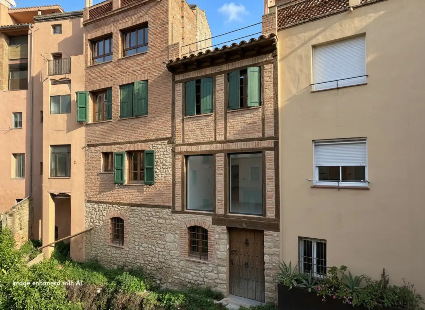 Vista exterior de Casa adosada en venda en Centelles amb Terrassa, Traster i Balcó