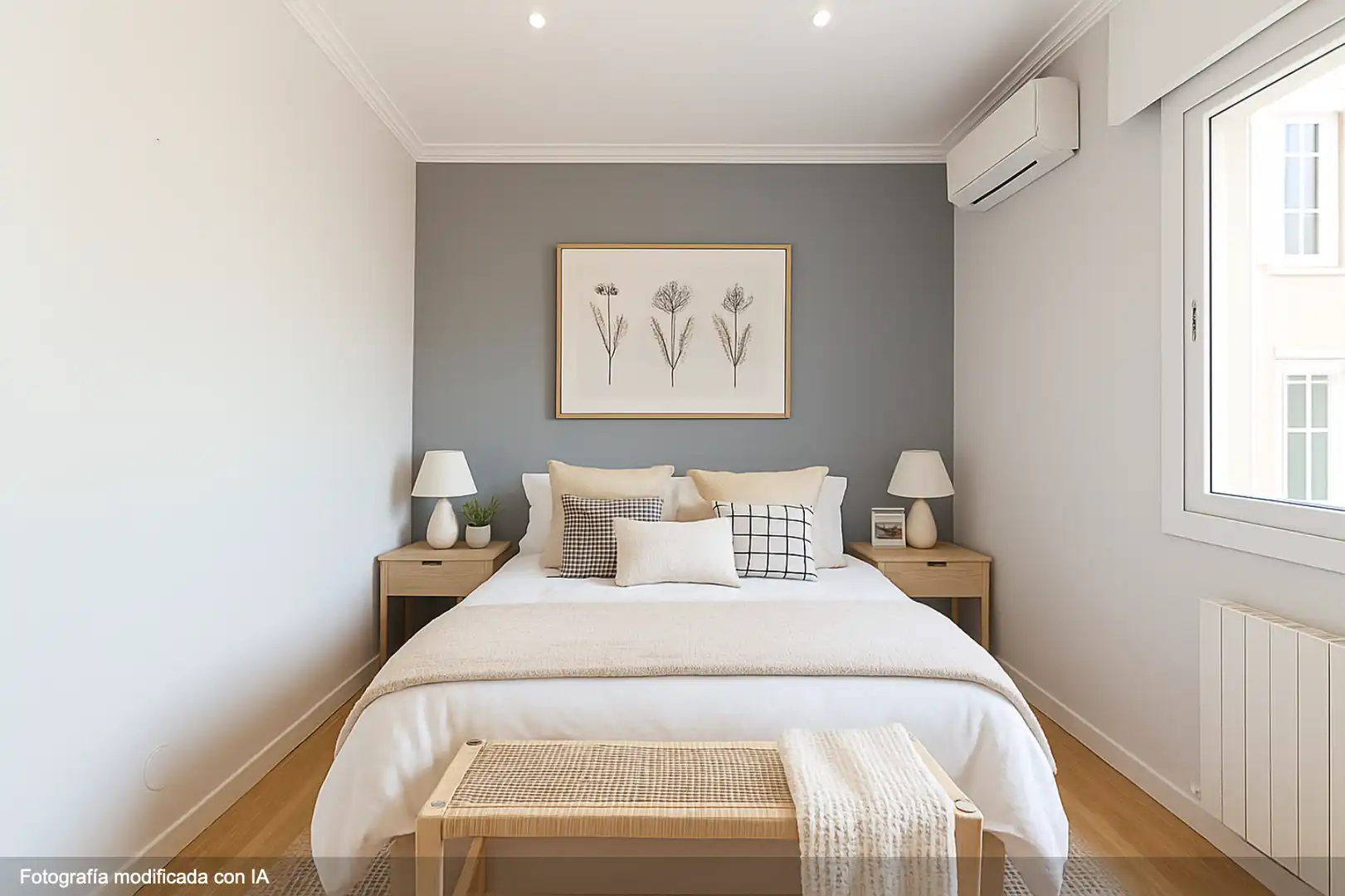Schlafzimmer von Dachboden zum Verkauf in Barcelona mit Klimaanlage, Heizung und Parkett