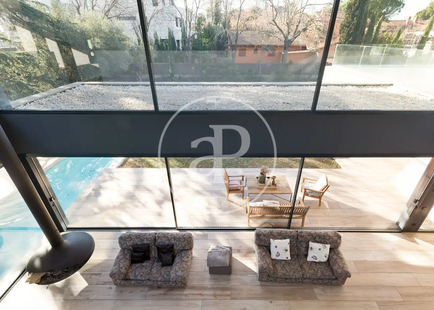 Living room of Houses for sale in Sant Cugat del Vallès  with Air Conditioner, Heating and Private garden