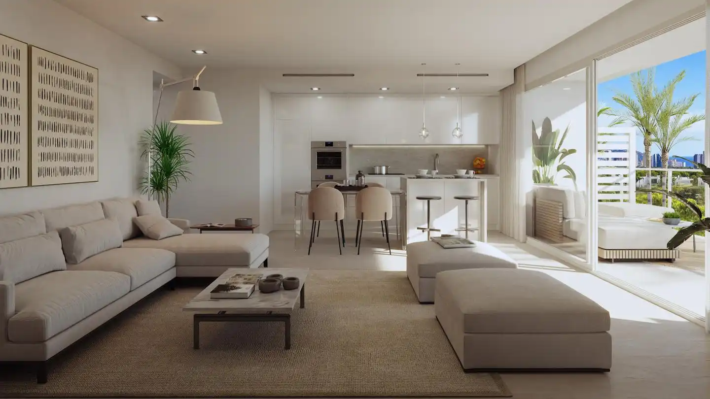 Wohnzimmer von Erdgeschoss zum Verkauf in Finestrat mit Klimaanlage und Terrasse