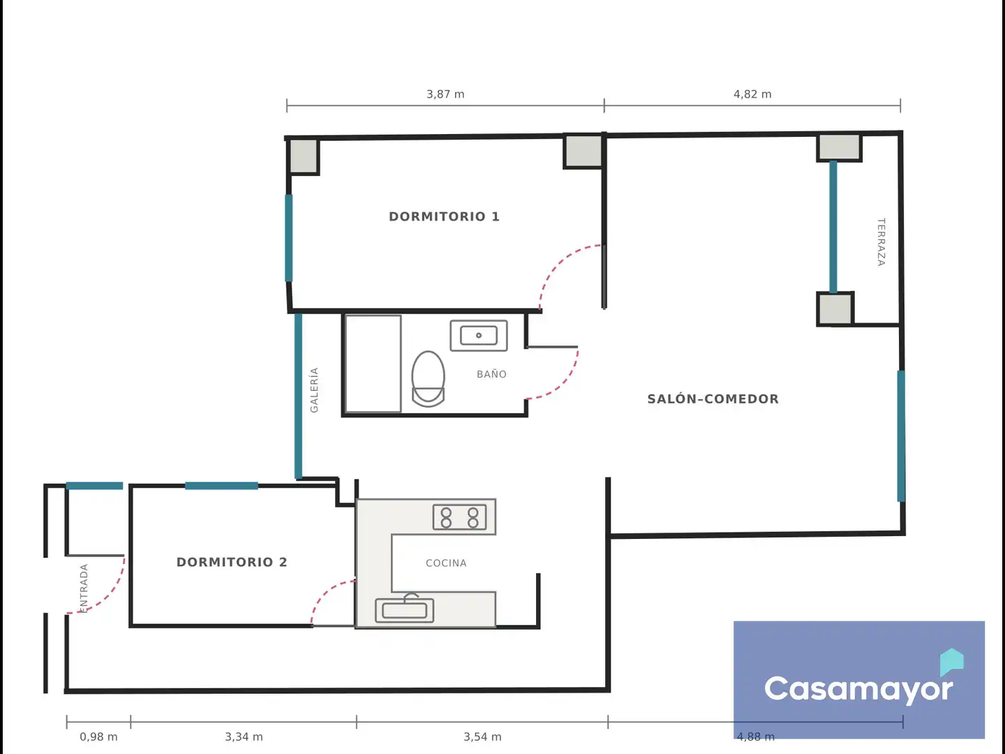 Flat for rent in Alicante / Alacant  with Air Conditioner, Heating and Terrace