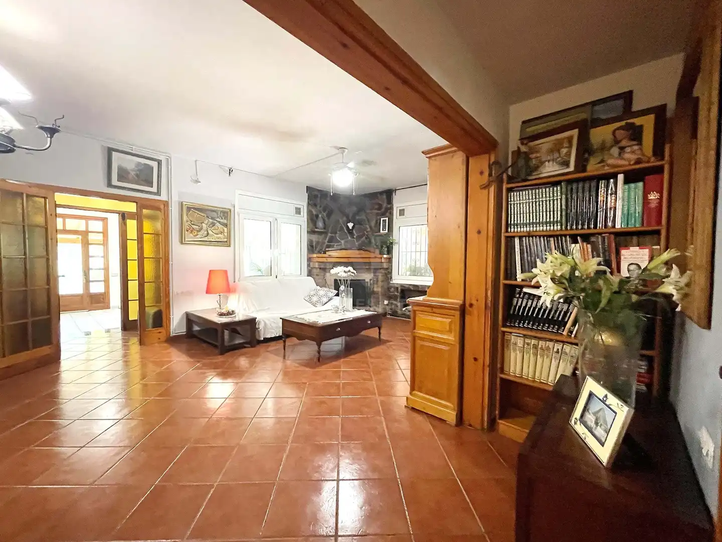 Living room of Houses for sale in Terrassa  with Heating, Terrace and Swimming Pool