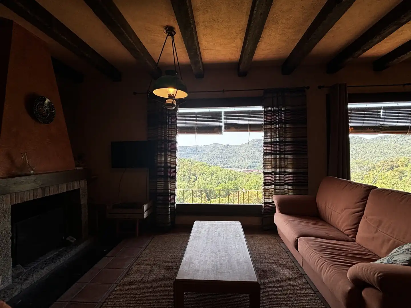 Living room of Country homes for sale in Sant Aniol de Finestres  with Terrace and Swimming Pool