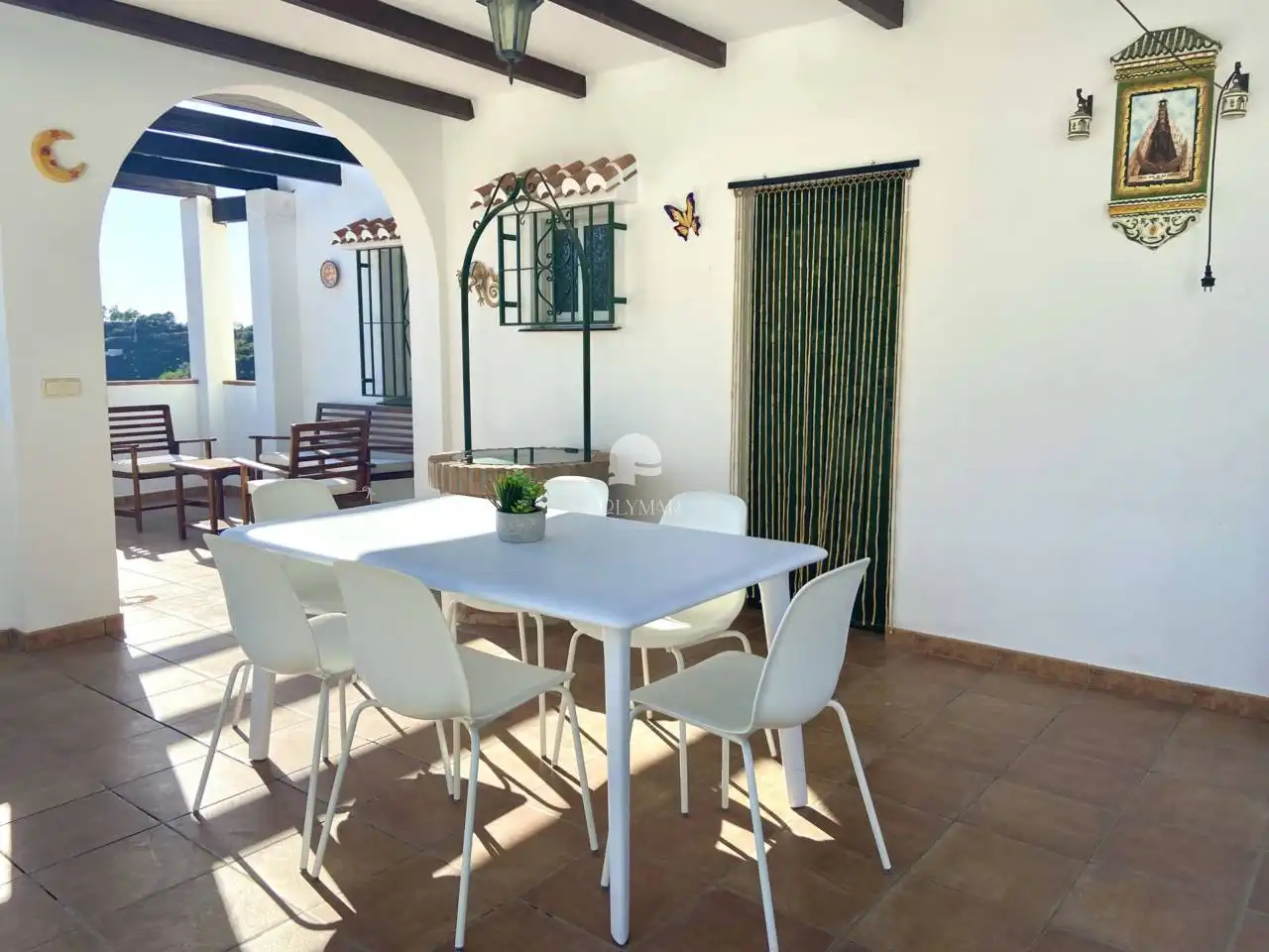 Terrassa de Finca rústica de lloguer en Árchez amb Aire condicionat i Piscina