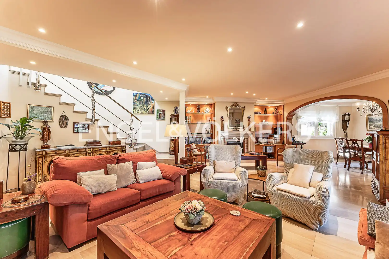 Sala d'estar de Casa o xalet en venda en Begues amb Calefacció, Jardí privat i Parquet