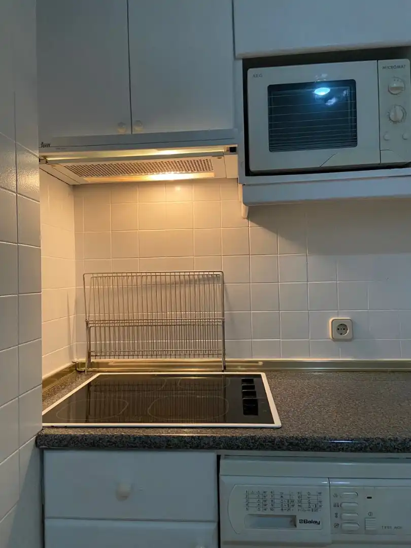 Cuina de Apartament de lloguer en Madrid amb Calefacció, Moblat i Forn