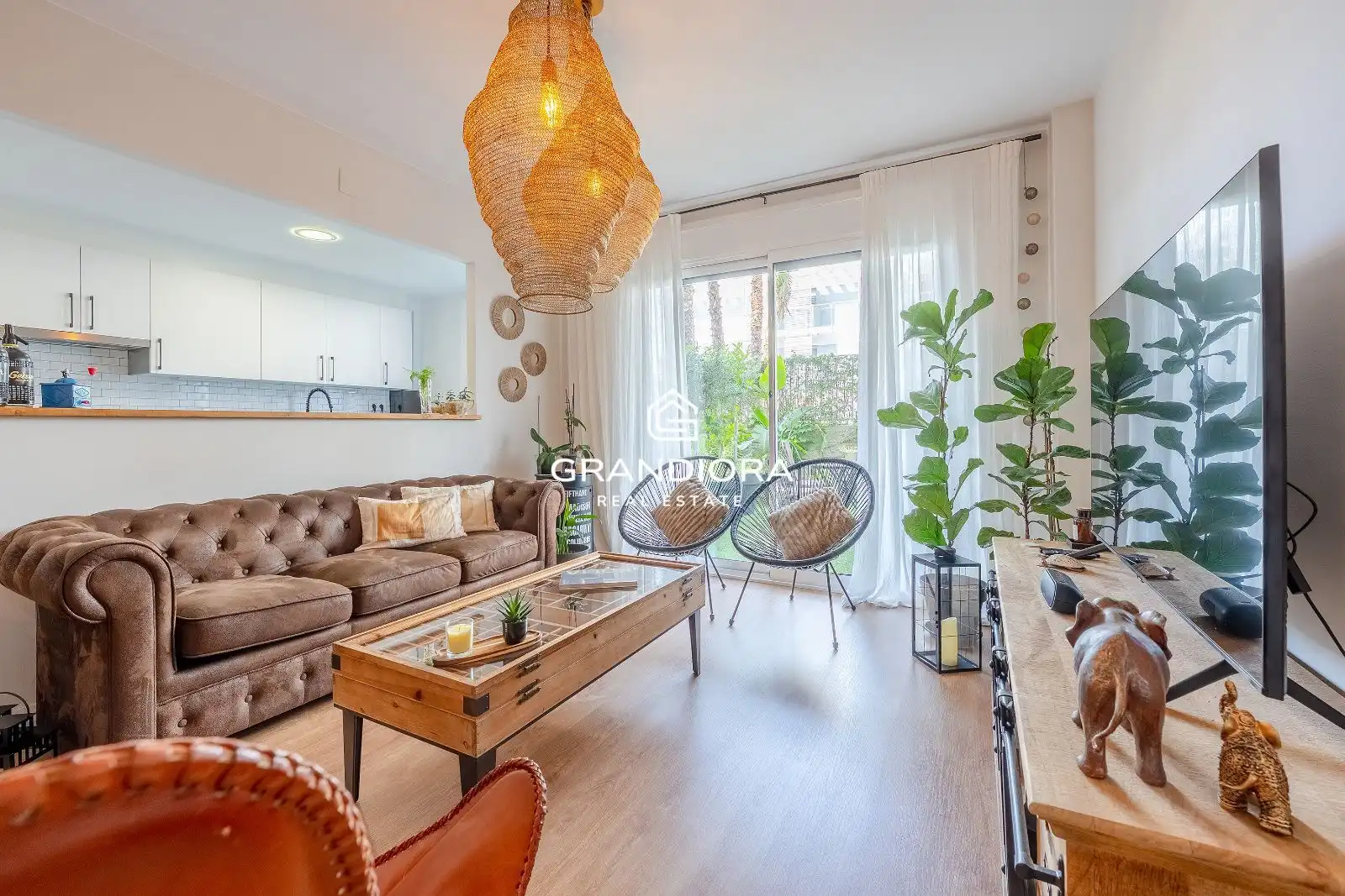 Wohnzimmer von Wohnung zur Miete in Sant Andreu de Llavaneres mit Klimaanlage, Terrasse und Schwimmbad