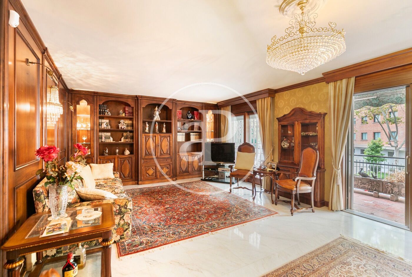 Sala d'estar de Pis en venda en  Barcelona Capital amb Aire condicionat, Calefacció i Jardí privat