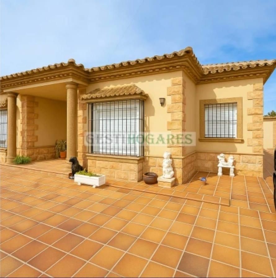 Vista exterior de Casa o xalet en venda en Chiclana de la Frontera amb Aire condicionat, Jardí privat i Piscina