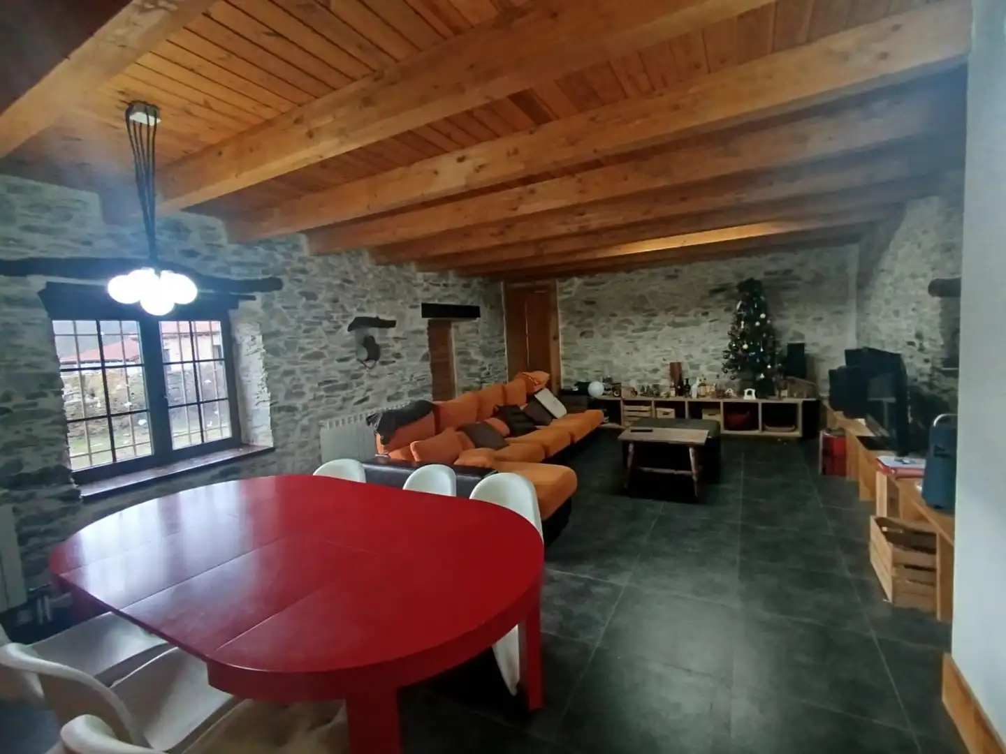 Living room of Houses for sale in Santa María de Ordás  with Heating, Private garden and Parquet flooring