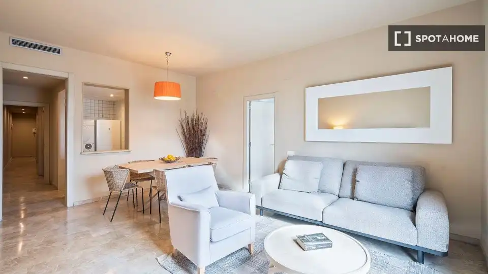 Living room of Flat for rent in Barcelona  with Air Conditioner, Heating and Furnished