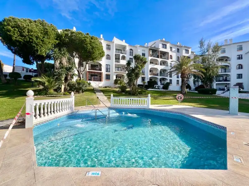 Exterior view of Flat for sale in Mijas  with Air Conditioner, Terrace and Swimming Pool