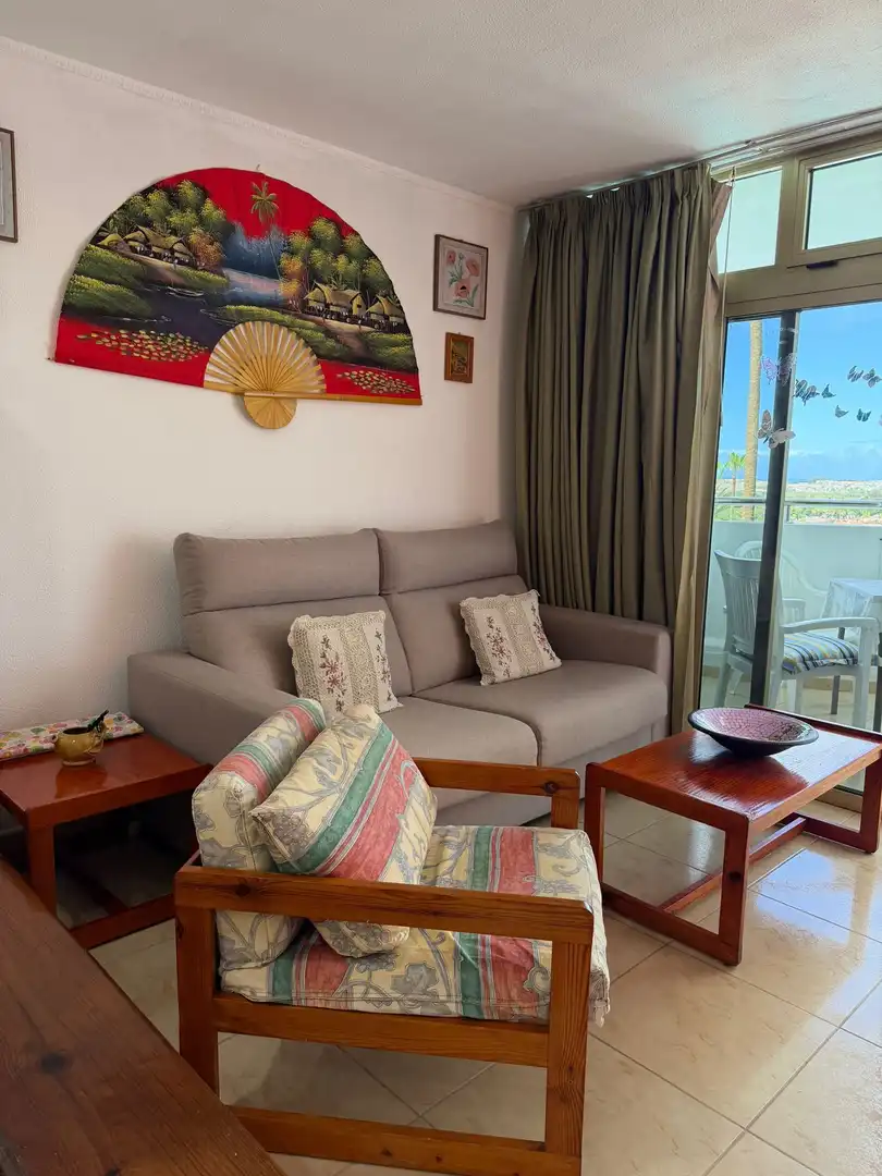 Sala de estar de Apartamento en venta en San Bartolomé de Tirajana con Amueblado y Piscina comunitaria