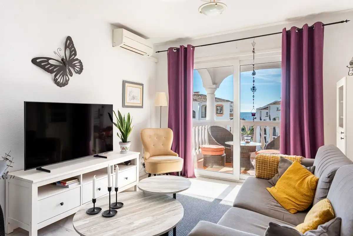 Sala d'estar de Apartament en venda en Mijas amb Aire condicionat, Calefacció i Terrassa