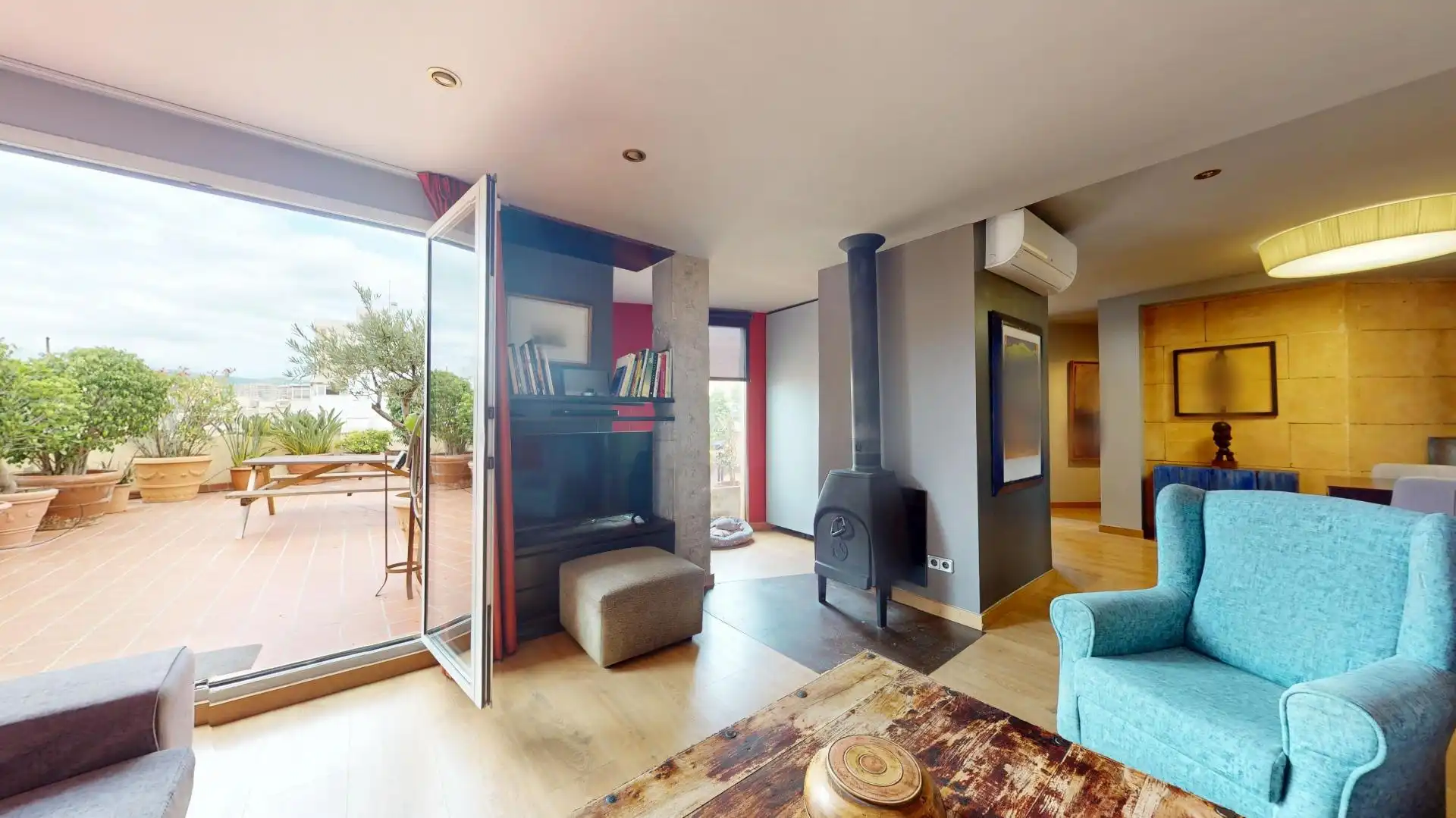 Sala de estar de Ático en venta en  Palma de Mallorca con Aire acondicionado, Parquet y Terraza