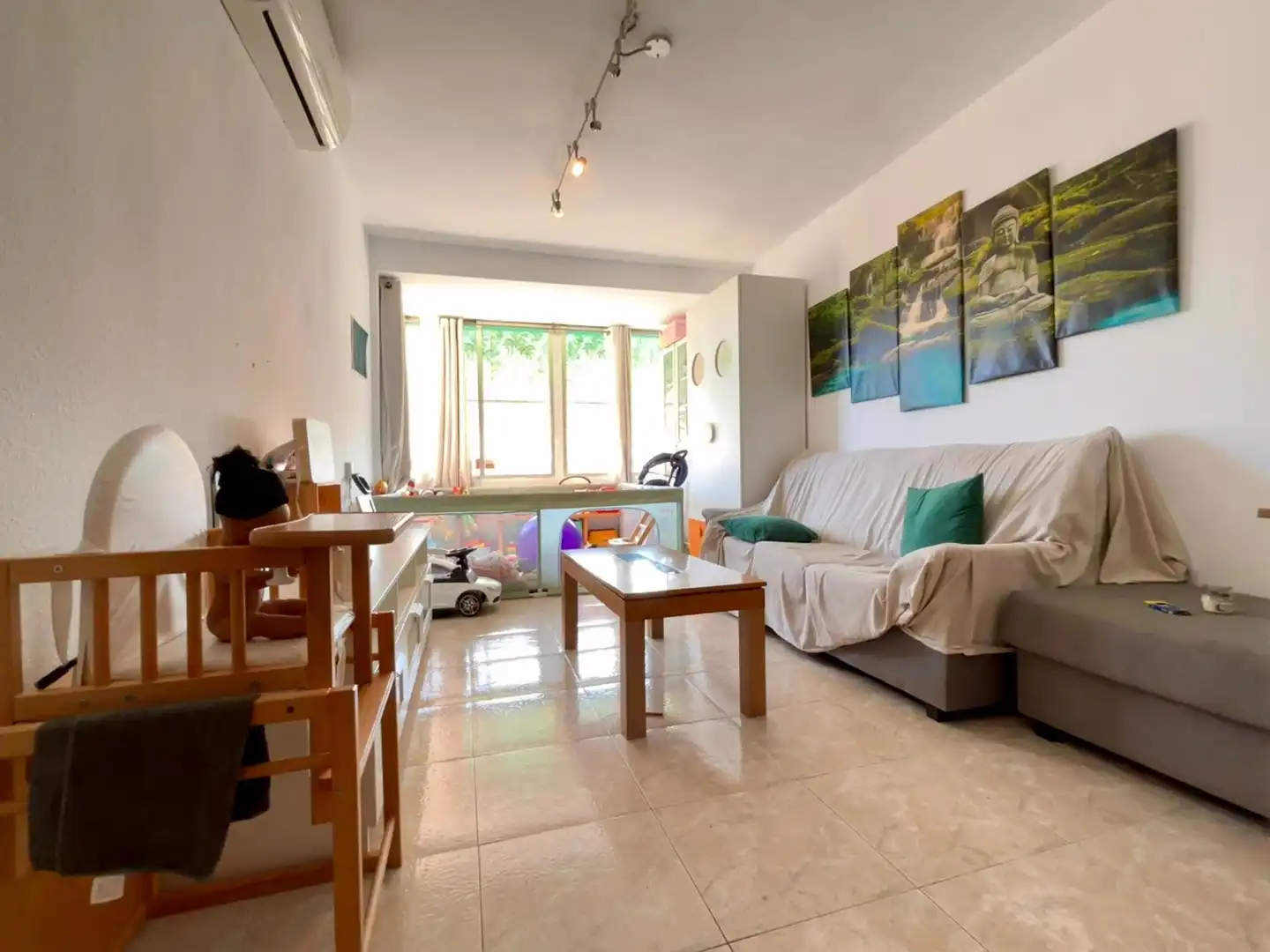 Wohnzimmer von Wohnung zum Verkauf in Alicante / Alacant mit Klimaanlage, Möbliert und Ofen