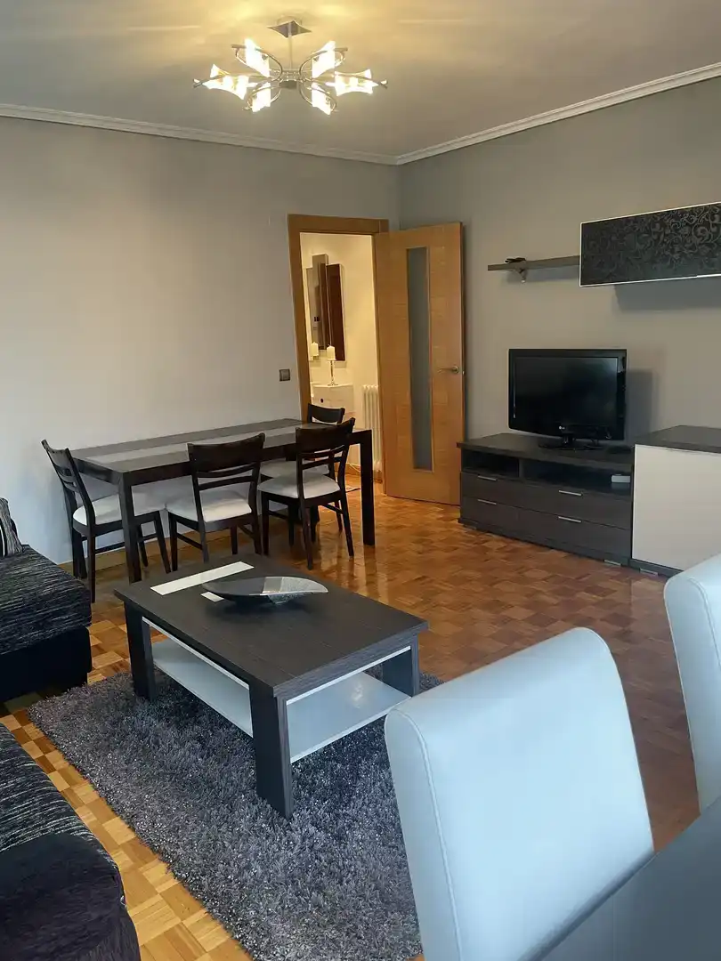 Wohnzimmer von Wohnung zur Miete in  Logroño mit Parkett, Möbliert und Balkon