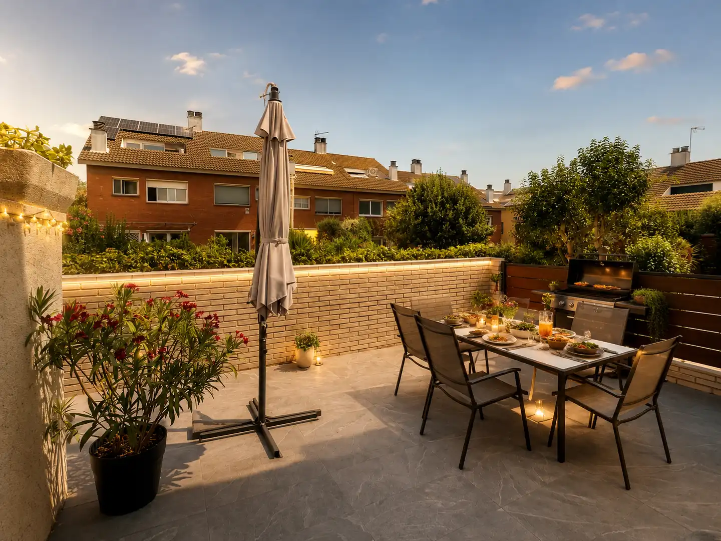 Terraza de Casa adosada en venta en Sant Cugat del Vallès con Aire acondicionado, Calefacción y Jardín privado