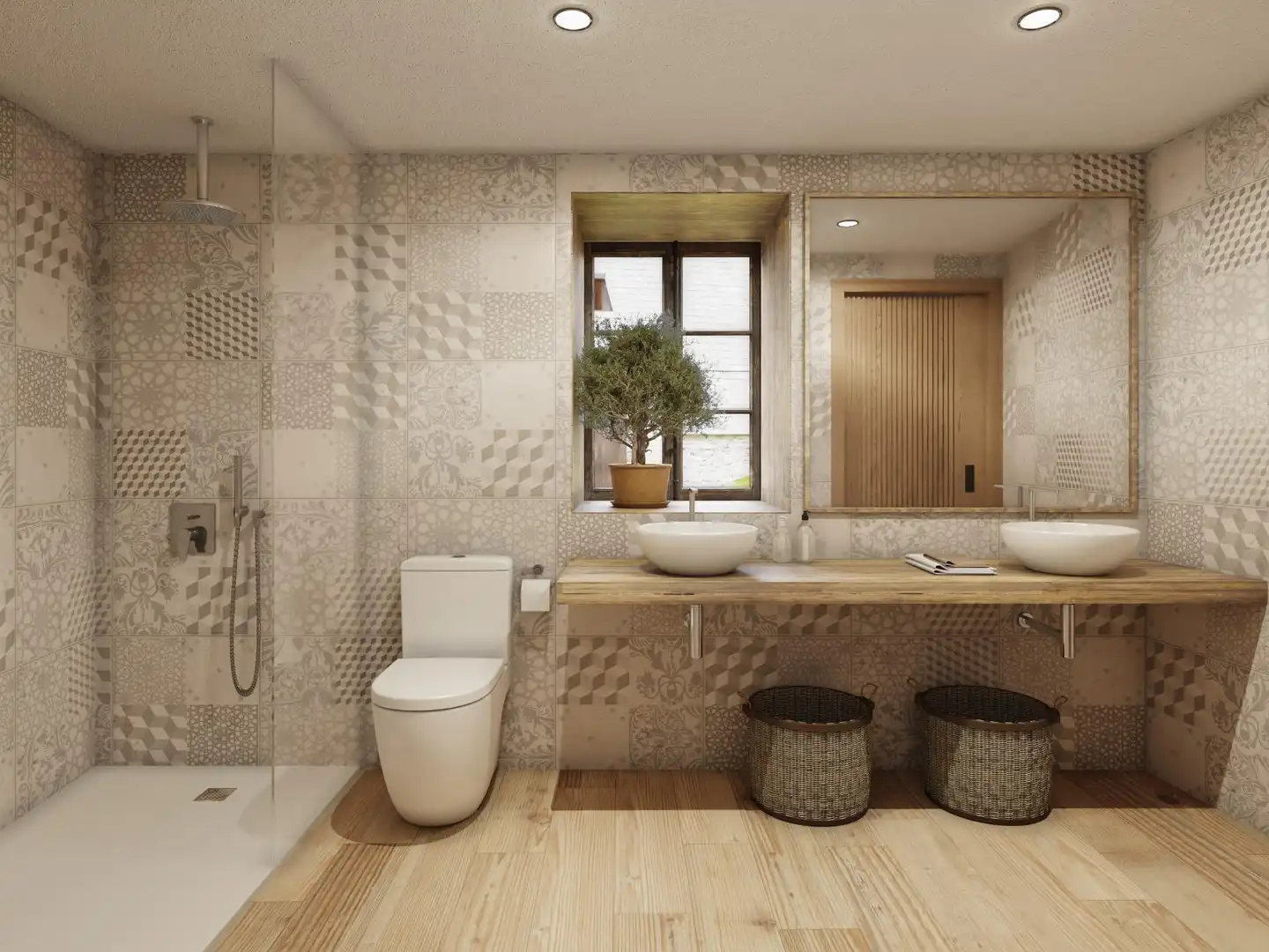 Bathroom of Houses for sale in Bausen  with Air Conditioner, Private garden and Terrace
