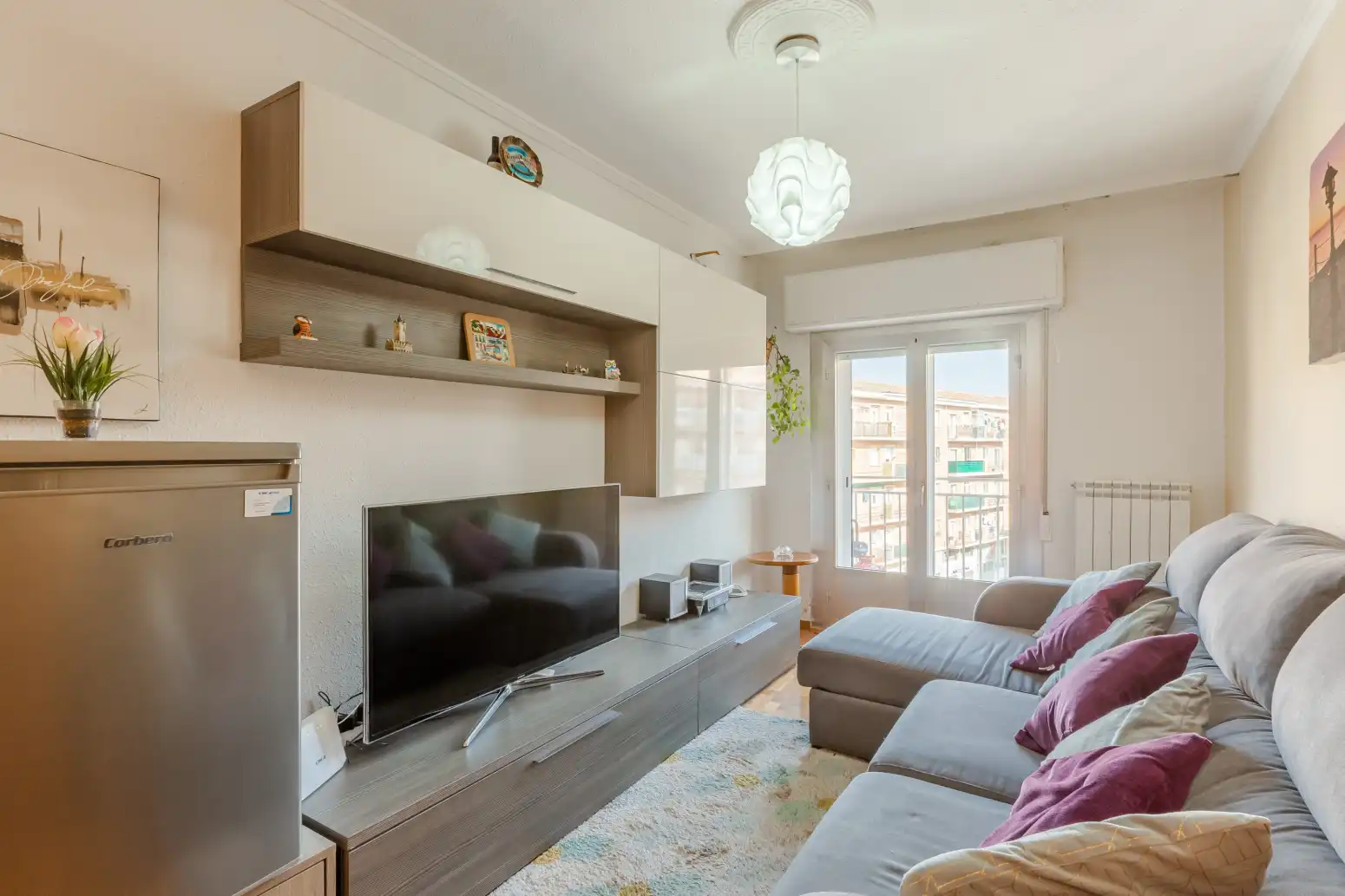 Living room of Flat for sale in  Pamplona / Iruña  with Heating, Parquet flooring and Balcony