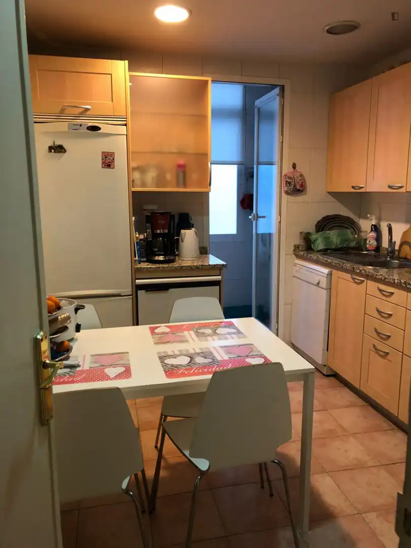 Cuina de Apartament per a compartir en Madrid amb Moblat, Forn i Rentadora