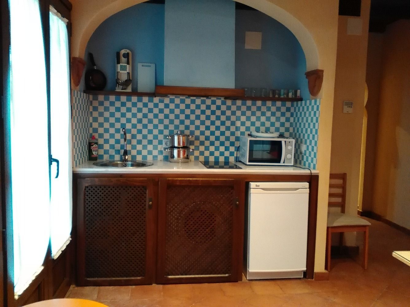Cocina de Apartamento de alquiler en Cazalla de la Sierra con Aire acondicionado, Amueblado y Lavadora