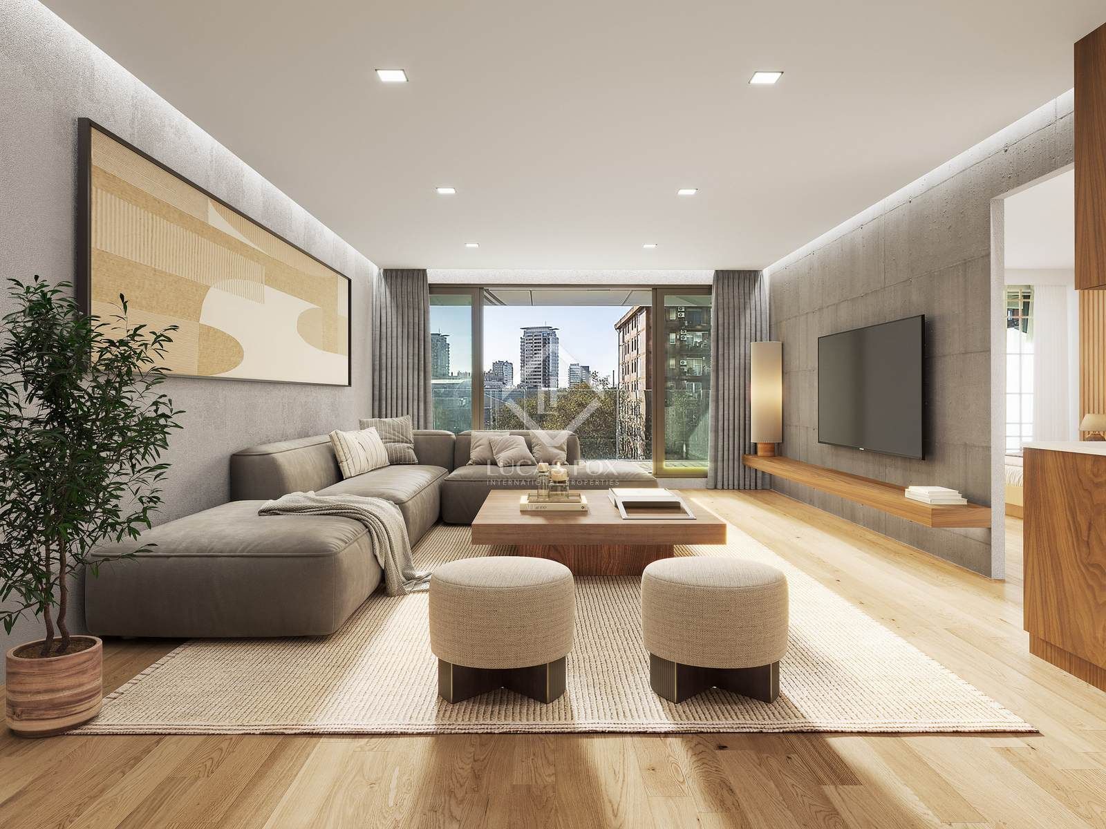 Living room of Flat for sale in  Barcelona Capital  with Air Conditioner, Heating and Private garden