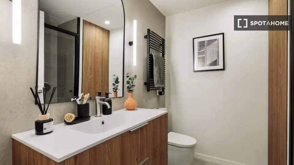 Bathroom of Flat for rent in Barcelona  with Air Conditioner, Heating and Furnished