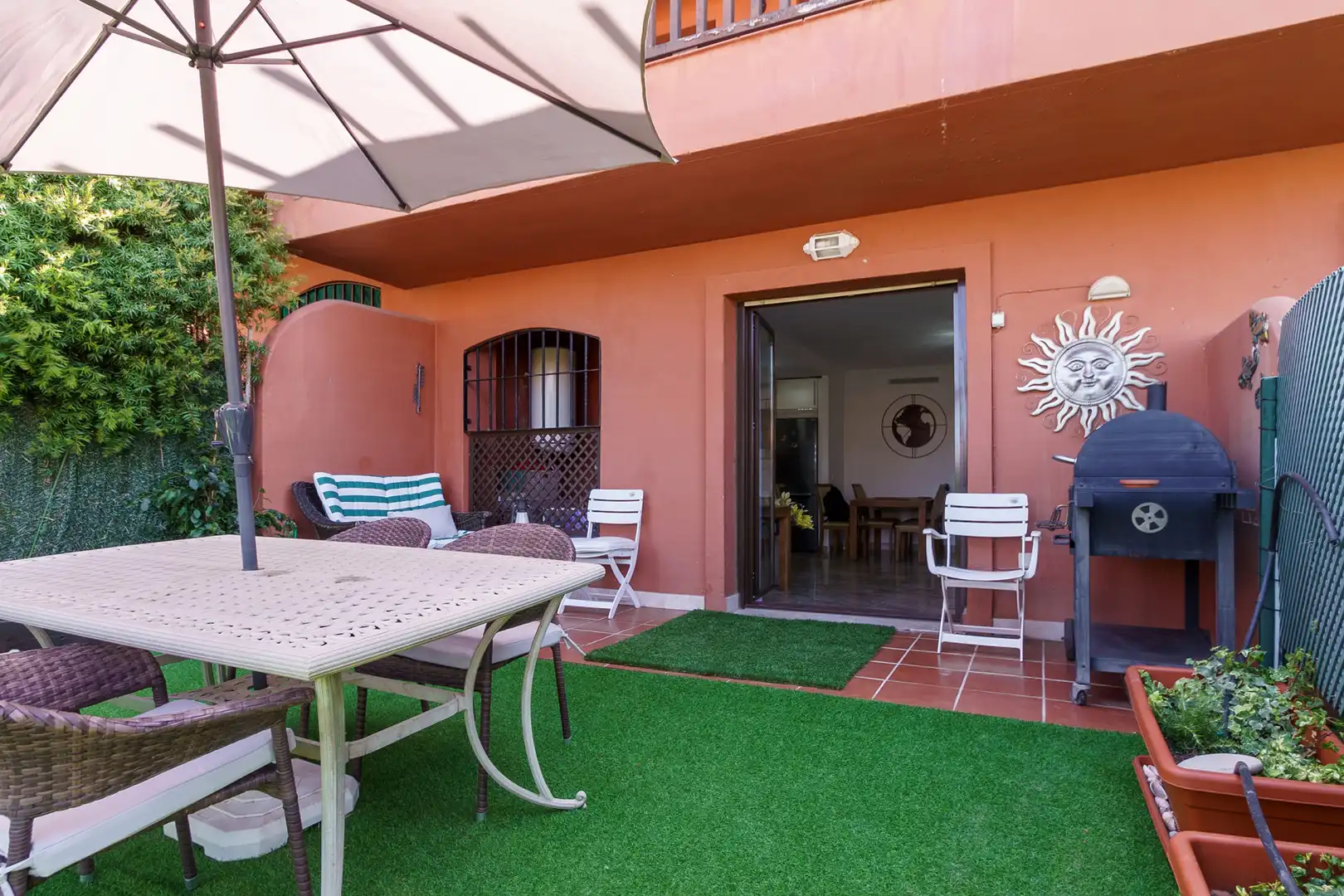 Terraza de Planta baja de alquiler en Estepona con Aire acondicionado, Jardín privado y Terraza