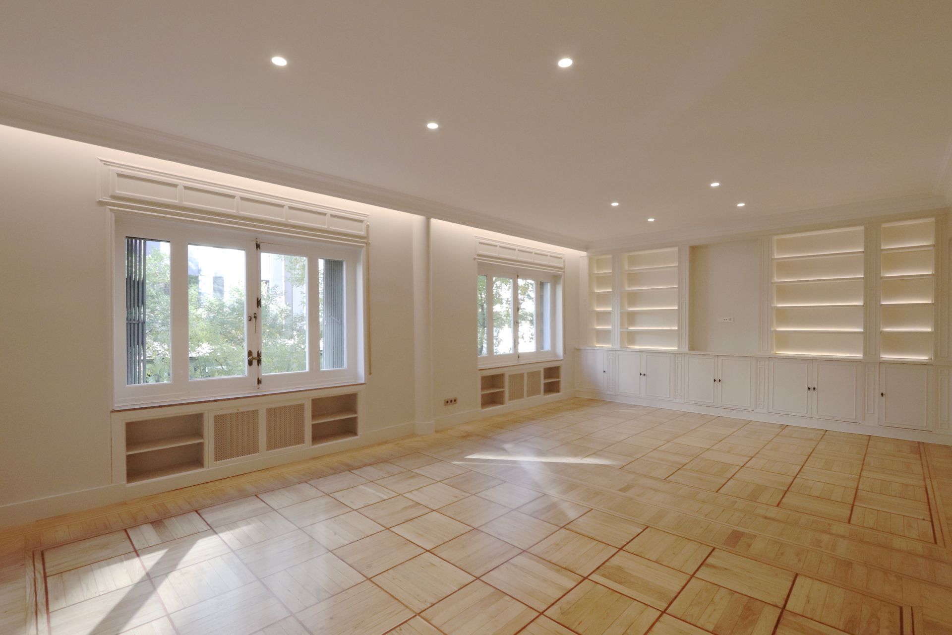 Sala d'estar de Pis de lloguer en  Madrid Capital amb Aire condicionat, Calefacció i Parquet