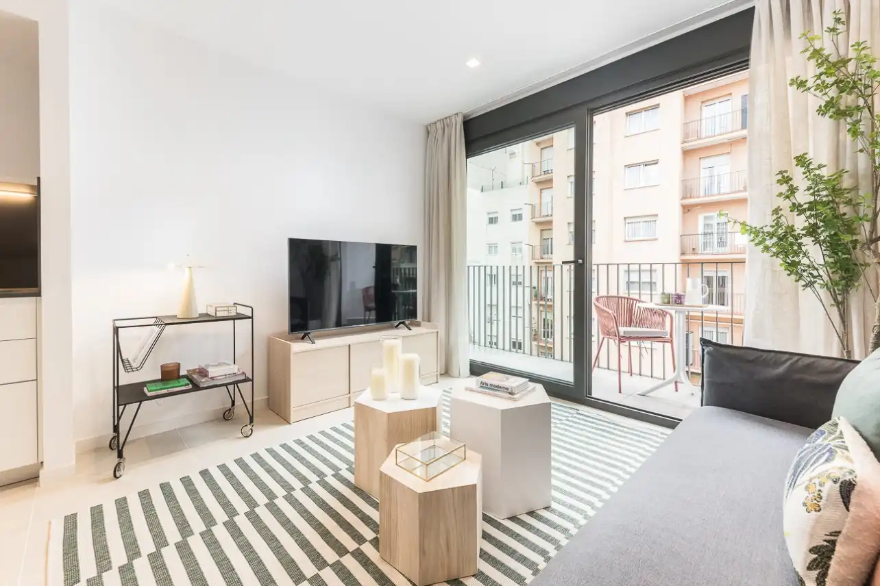 Sala d'estar de Apartament de lloguer en Barcelona amb Aire condicionat, Calefacció i Terrassa