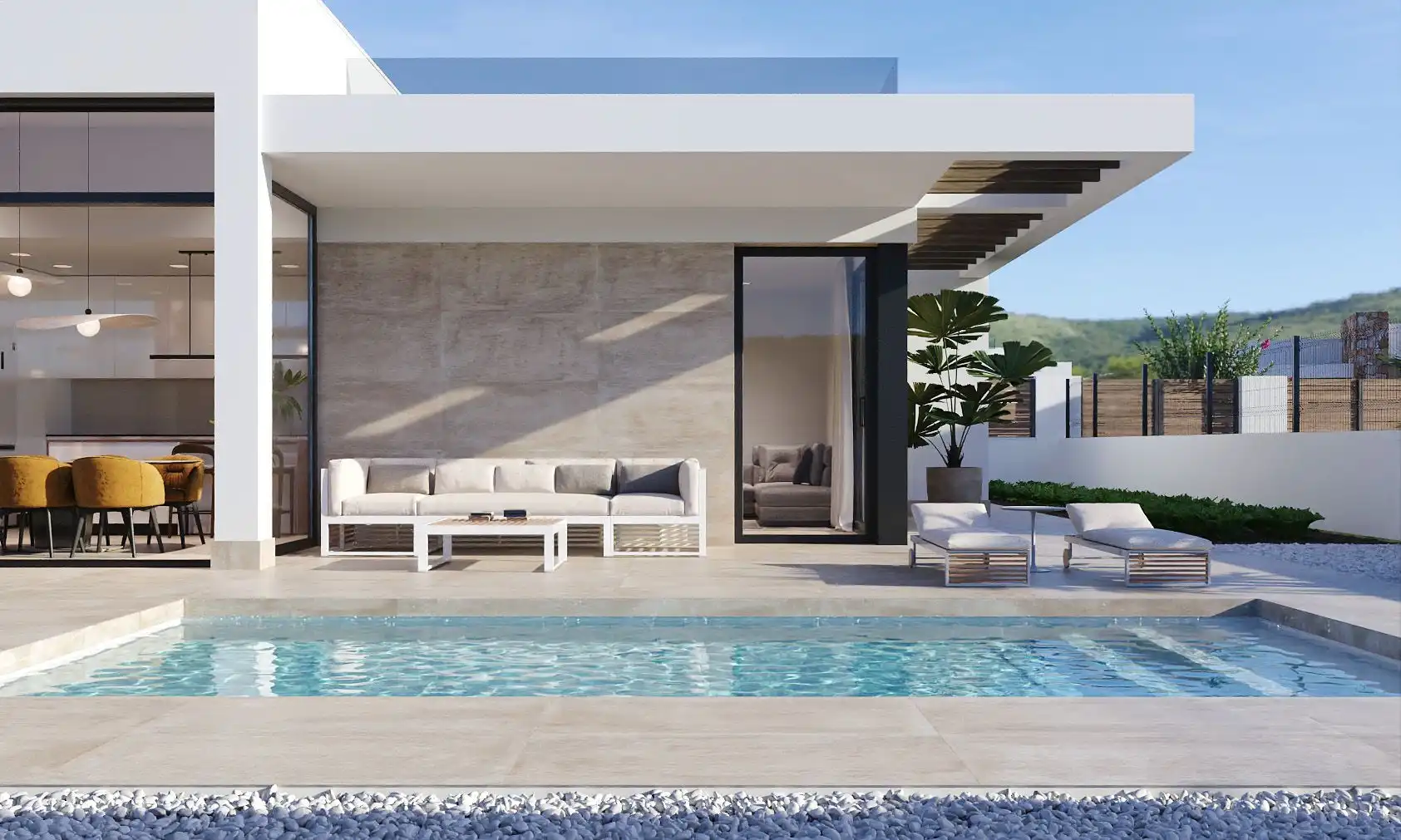 Terraza de Finca rústica en venta en Alhama de Murcia con Aire acondicionado, Jardín privado y Piscina
