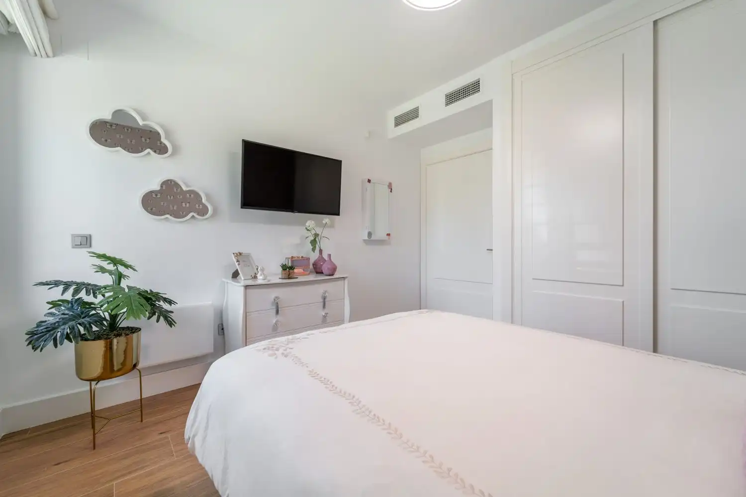 Schlafzimmer von Haus oder Chalet zur Miete in Alhaurín de la Torre mit Klimaanlage, Privatgarten und Terrasse