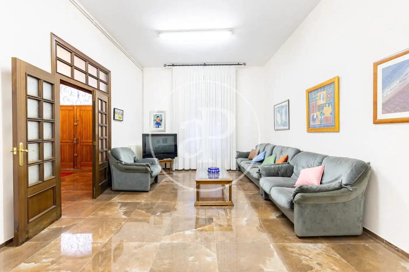 Sala d'estar de Casa adosada en venda en Sabadell amb Aire condicionat, Calefacció i Jardí privat