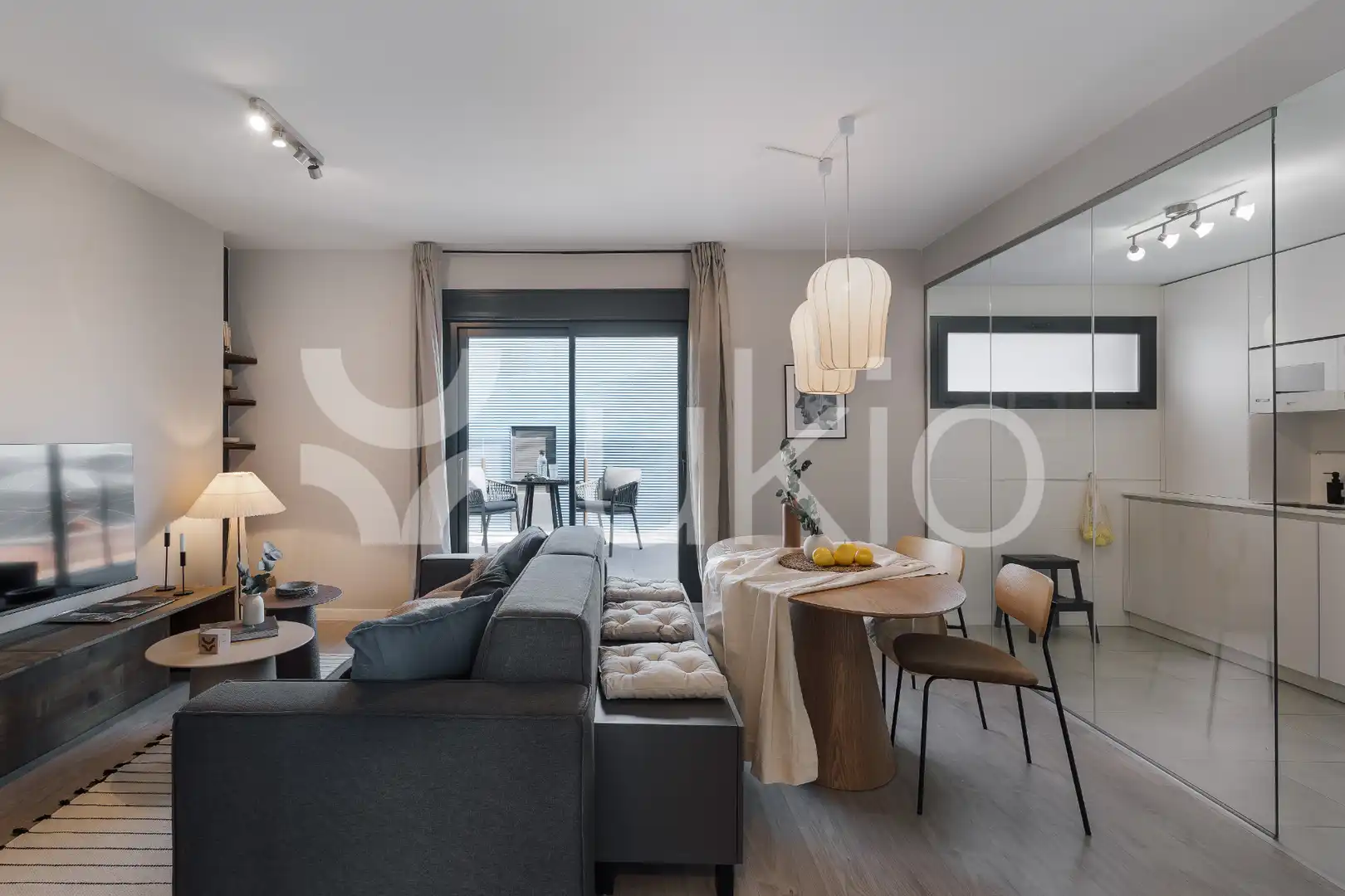 Wohnzimmer von Wohnungen zur Miete in Madrid mit Klimaanlage, Heizung und Terrasse