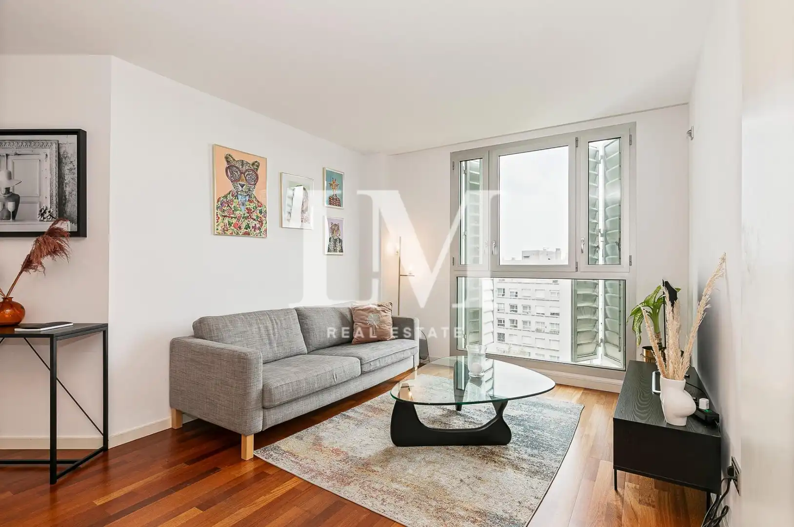Sala d'estar de Apartament de lloguer en  Barcelona Capital amb Aire condicionat i Moblat