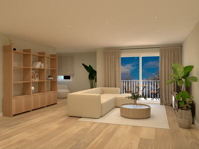 Sala de estar de Piso en venta en  Barcelona Capital con Aire acondicionado, Parquet y Terraza
