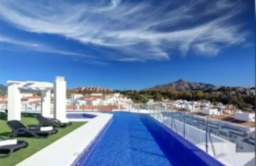 Exterior view of Attic for rent in Marbella  with Air Conditioner, Terrace and Swimming Pool