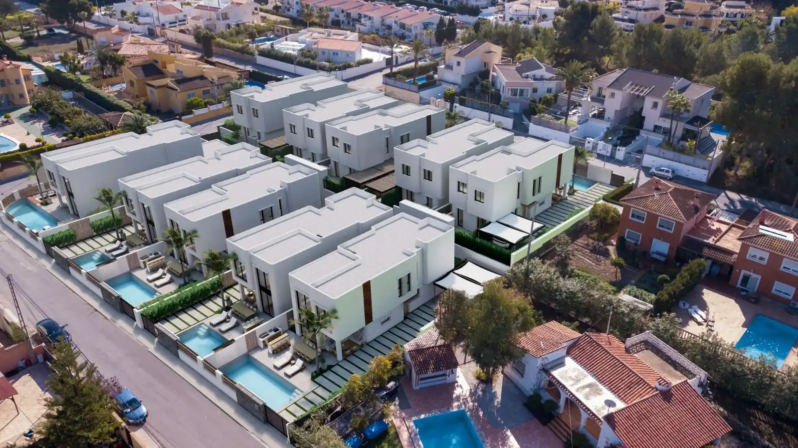 Vista exterior de Casa o xalet en venda en L'Alfàs del Pi amb Aire condicionat, Calefacció i Jardí privat