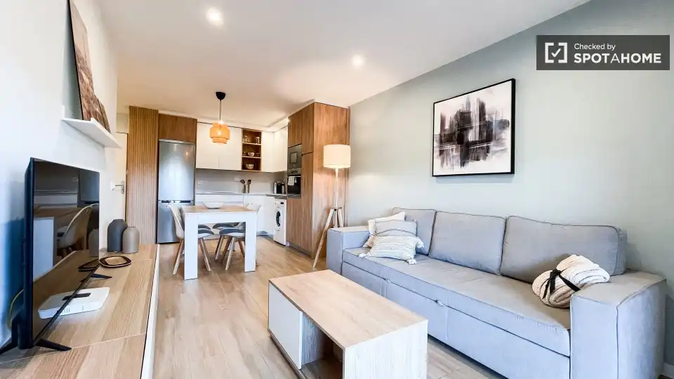 Living room of Flat for rent in Madrid  with Air Conditioner, Heating and Furnished