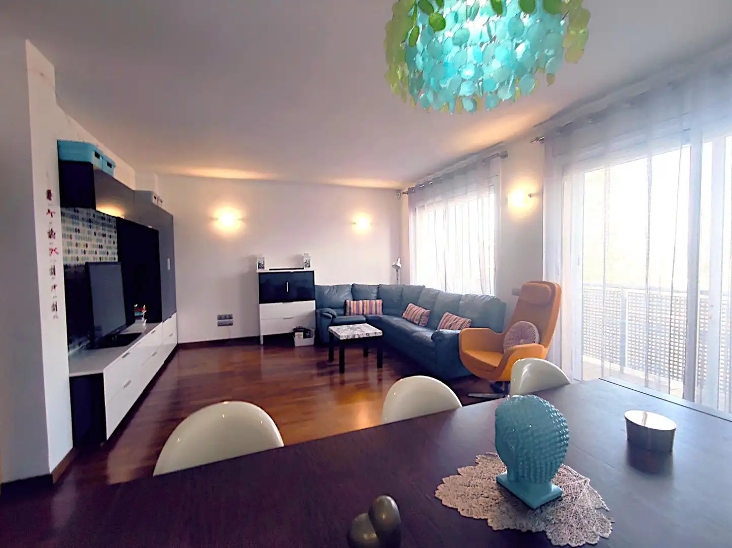 Sala de estar de Casa o chalet en venta en Barcelona con Aire acondicionado, Parquet y Terraza