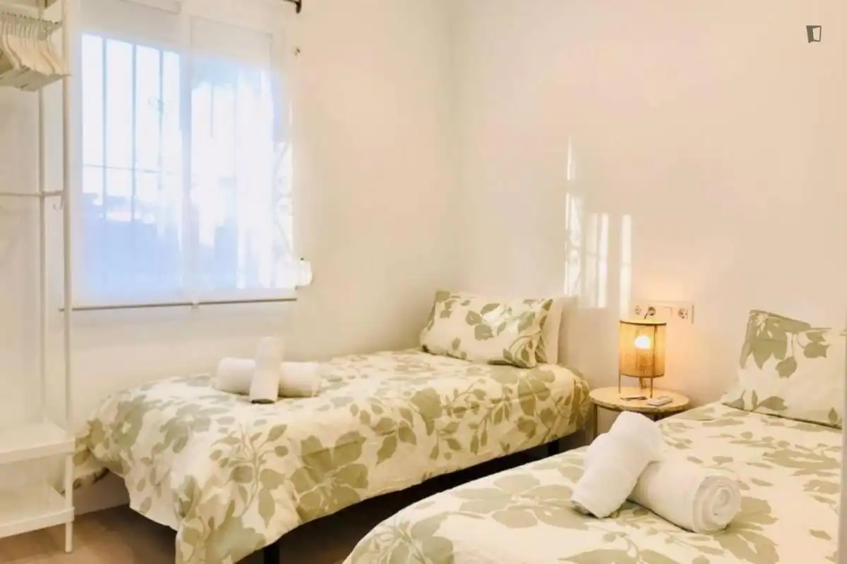 Dormitori de Apartament de lloguer en Málaga amb Aire condicionat, Moblat i Forn