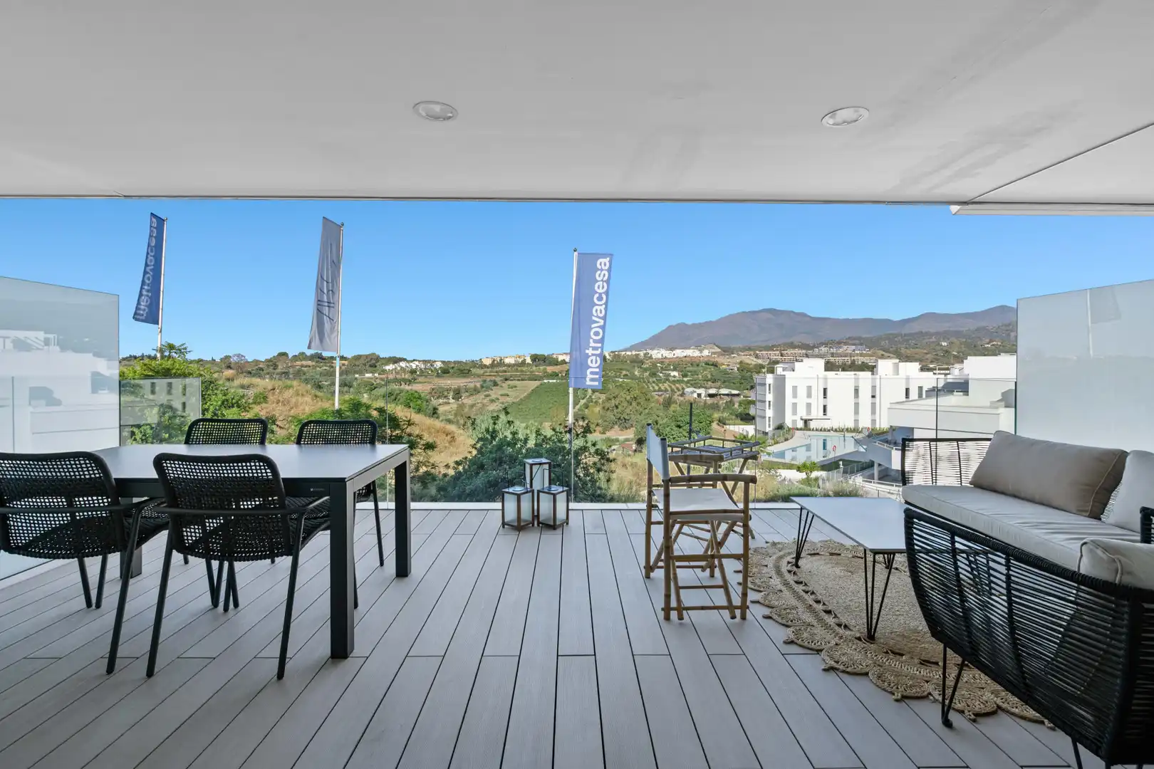 Terraza de Casa adosada de alquiler en Estepona con Aire acondicionado, Terraza y Piscina