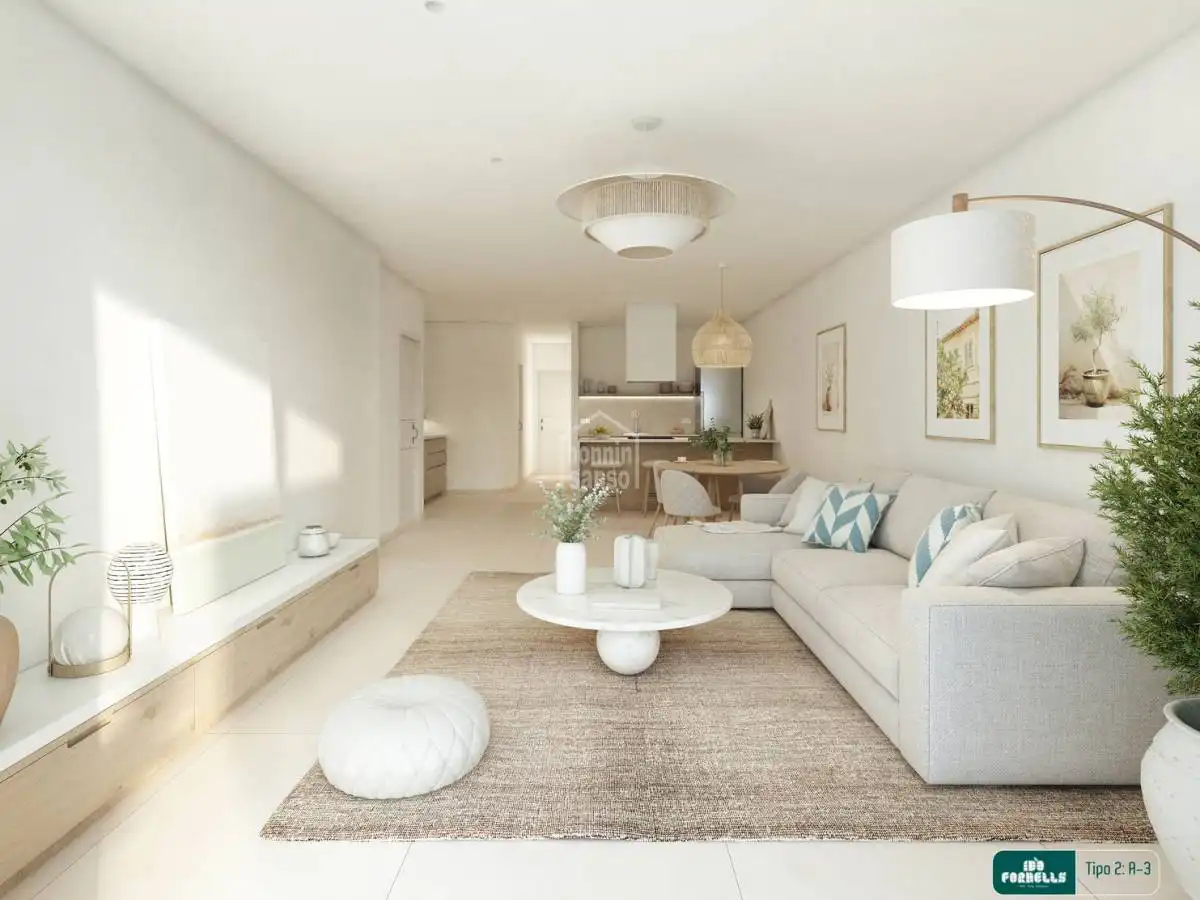 Sala de estar de Apartamento en venta en Es Mercadal con Jardín privado, Terraza y Piscina