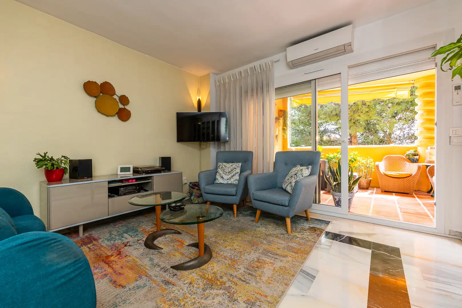 Sala d'estar de Apartament en venda en Mijas amb Aire condicionat, Calefacció i Terrassa