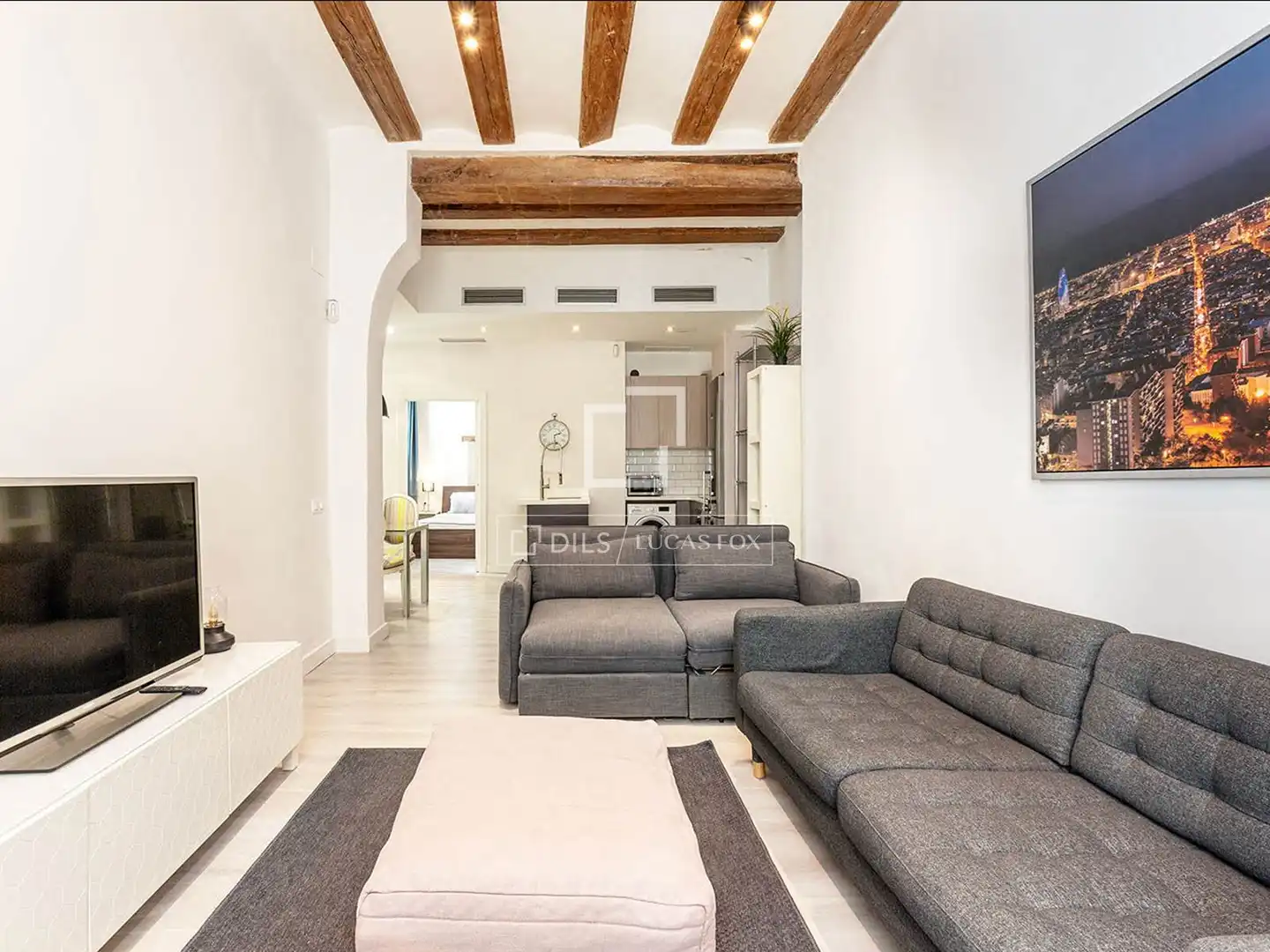 Sala de estar de Piso en venta en Barcelona con Aire acondicionado, Calefacción y Amueblado