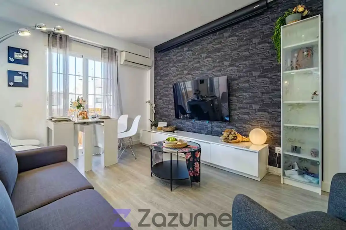 Sala de estar de Apartamento de alquiler en Jávea / Xàbia con Aire acondicionado, Amueblado y Horno