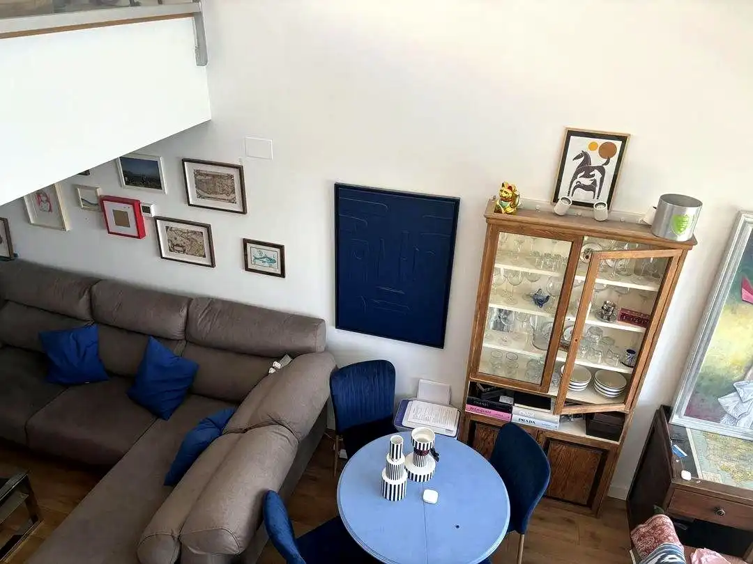 Living room of Flat for rent in Madrid  with Air Conditioner, Terrace and Furnished
