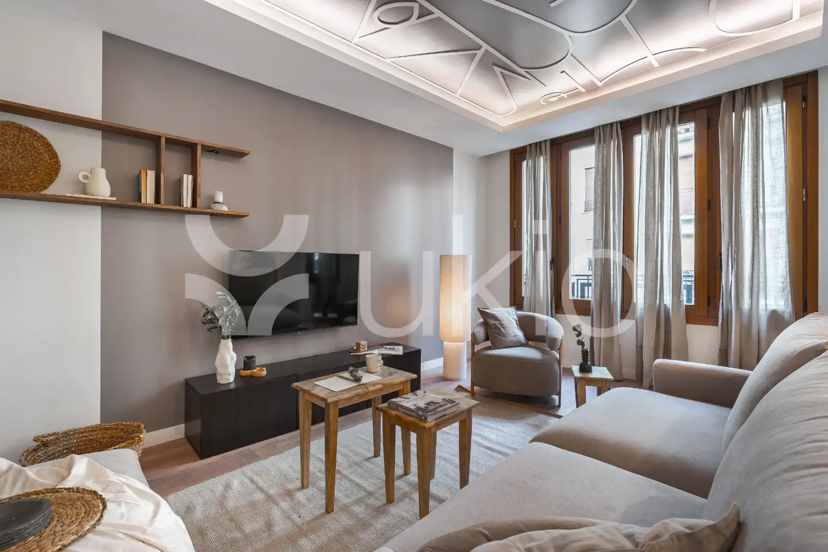 Wohnzimmer von Wohnungen zur Miete in Madrid mit Klimaanlage, Heizung und Terrasse